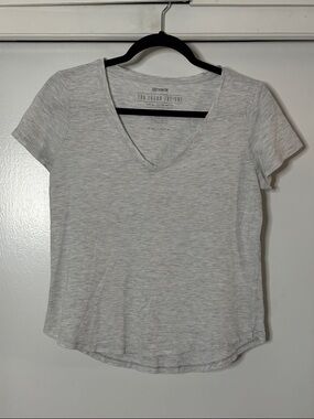 Cotton On Light Gray V-Neck Short Sleeve Tee